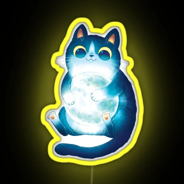 Moon Cat RGB Neon Sign