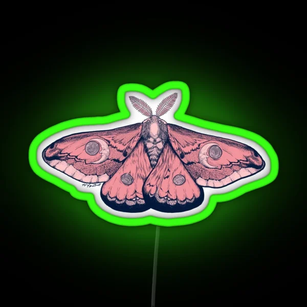 Moon Moth RGB Neon Sign