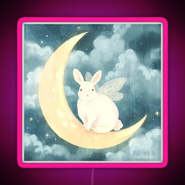 Moon Rabbit RGB Neon Sign