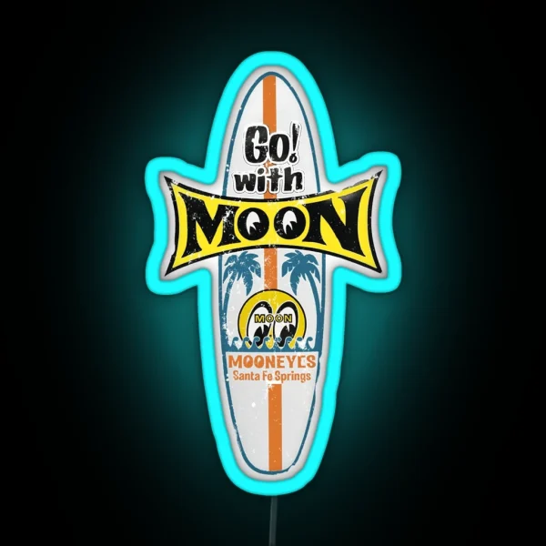 Moon Surf RGB Neon Sign