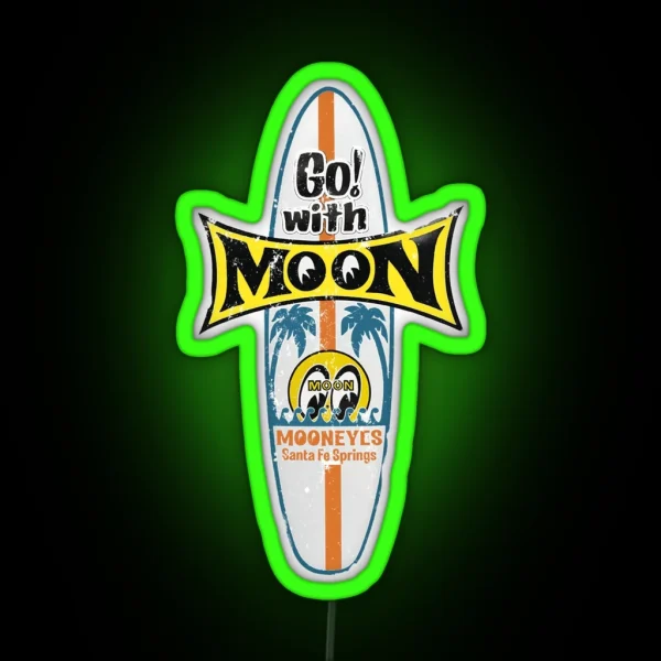 Moon Surf RGB Neon Sign