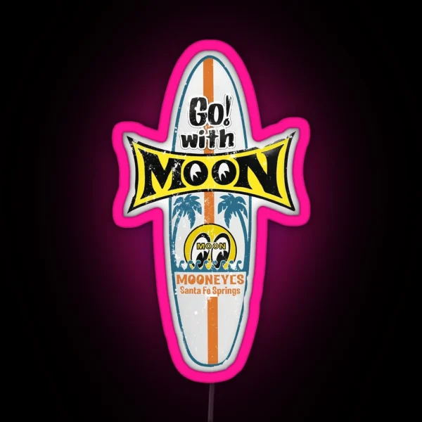 Moon Surf RGB Neon Sign