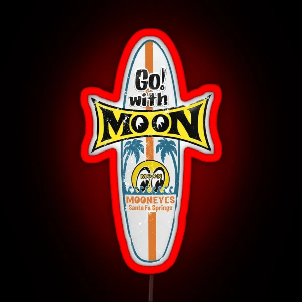Moon Surf RGB Neon Sign