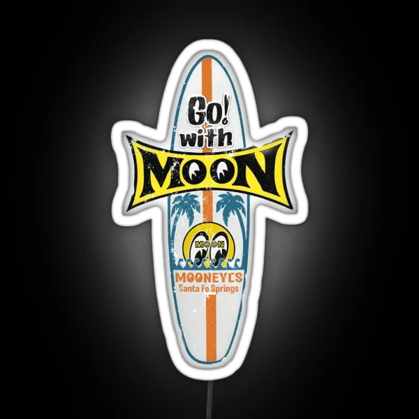 Moon Surf RGB Neon Sign