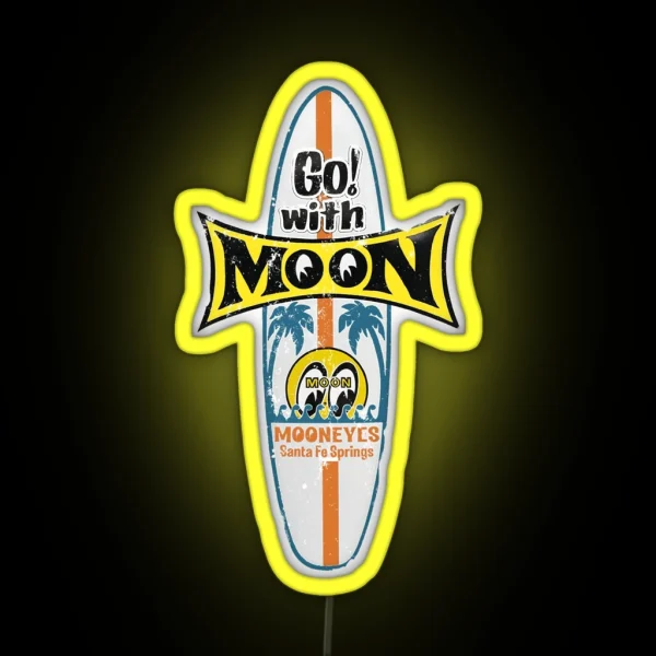 Moon Surf RGB Neon Sign