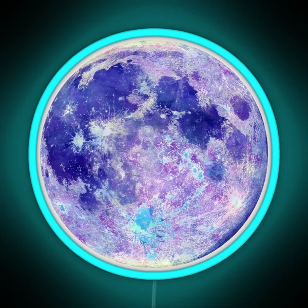 Moon Watercolor RGB Neon Sign