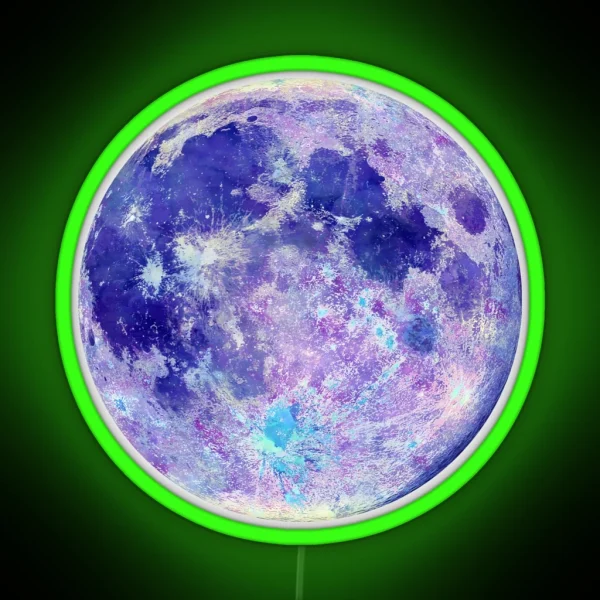 Moon Watercolor RGB Neon Sign