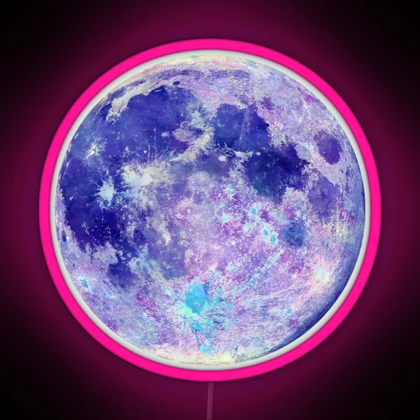 Moon Watercolor RGB Neon Sign