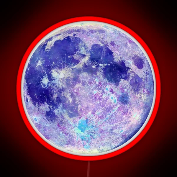 Moon Watercolor RGB Neon Sign
