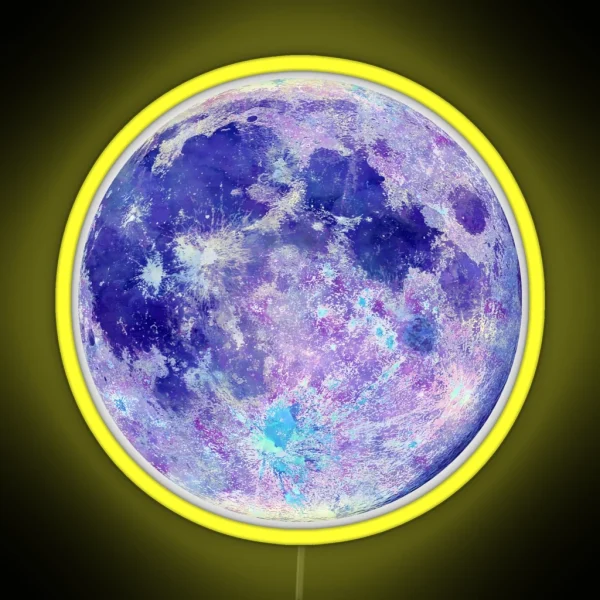 Moon Watercolor RGB Neon Sign