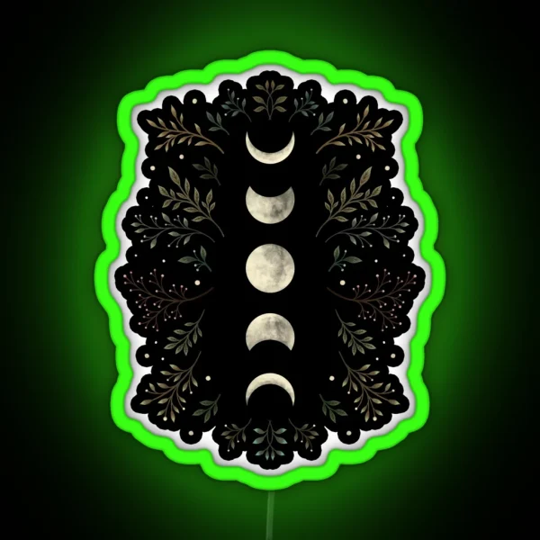 Moonlit Garden Olive Green RGB Neon Sign