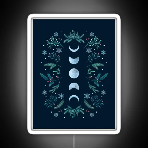 Moonlit Garden Teal Snow RGB Neon Sign