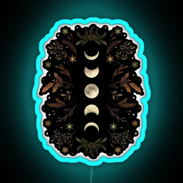 Moonlit Garden Winter Brown RGB Neon Sign