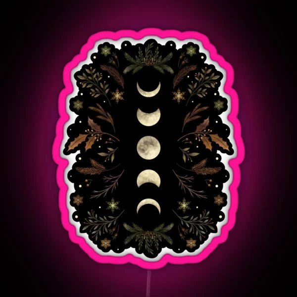 Moonlit Garden Winter Brown RGB Neon Sign