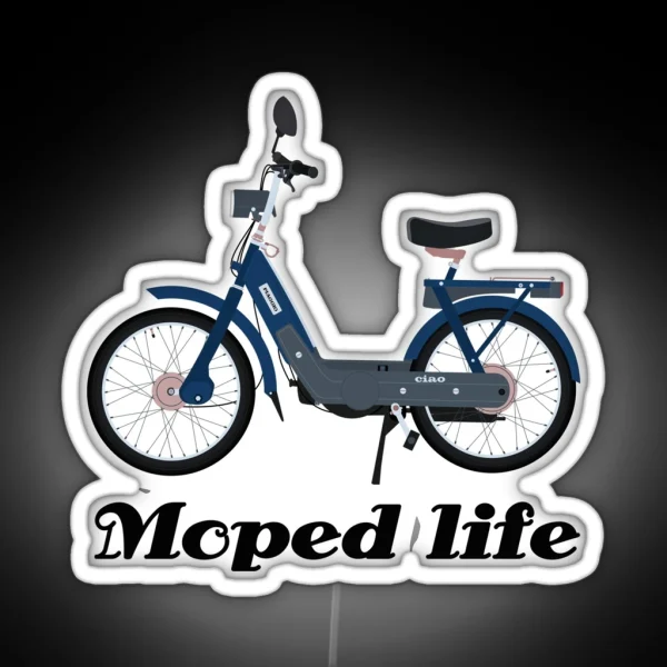 Moped Bike Motorcycle Retro Vintage RGB Neon Sign