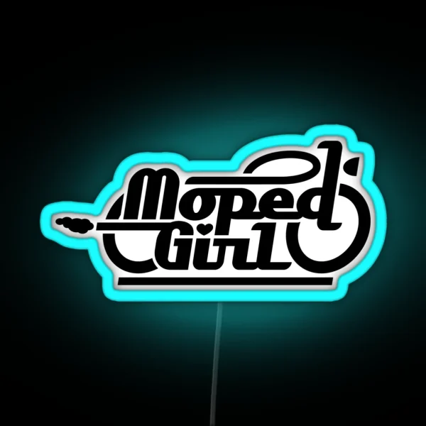 Moped Girl Mopedgirl Black RGB Neon Sign