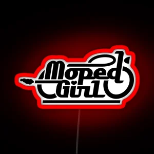 Moped Girl Mopedgirl Black RGB Neon Sign