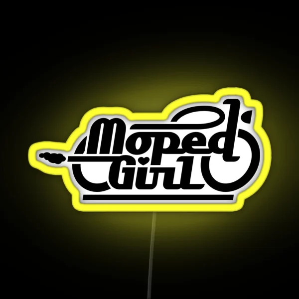 Moped Girl Mopedgirl Black RGB Neon Sign