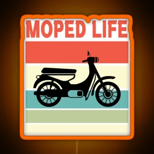 Moped Life Moped Moped Driver Retro Vintage RGB Neon Sign