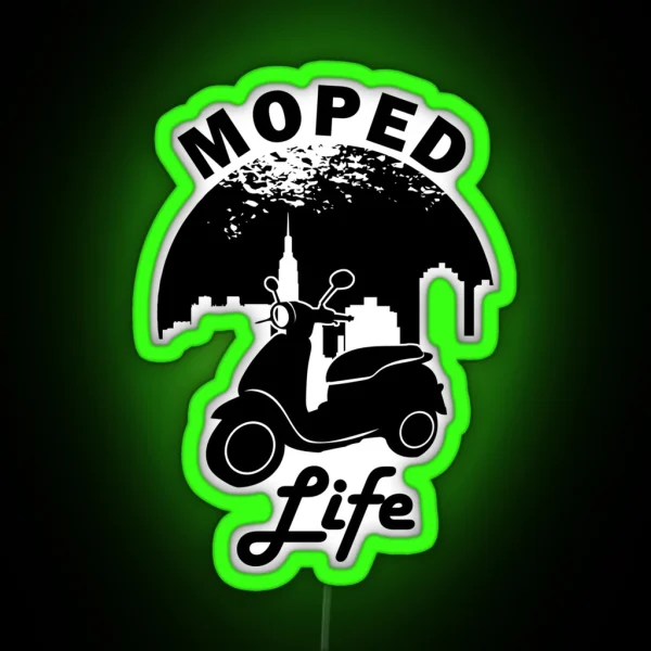 Moped Life Moped Rider RGB Neon Sign