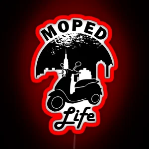 Moped Life Moped Rider RGB Neon Sign