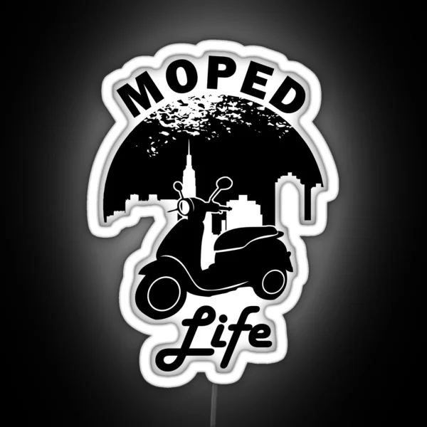 Moped Life Moped Rider RGB Neon Sign