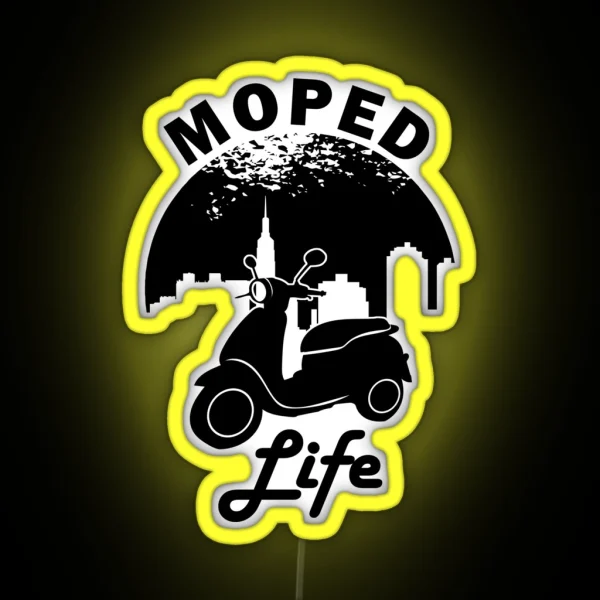 Moped Life Moped Rider RGB Neon Sign