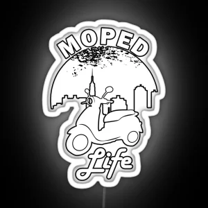 Moped Life Moped Rider RGB Neon Sign