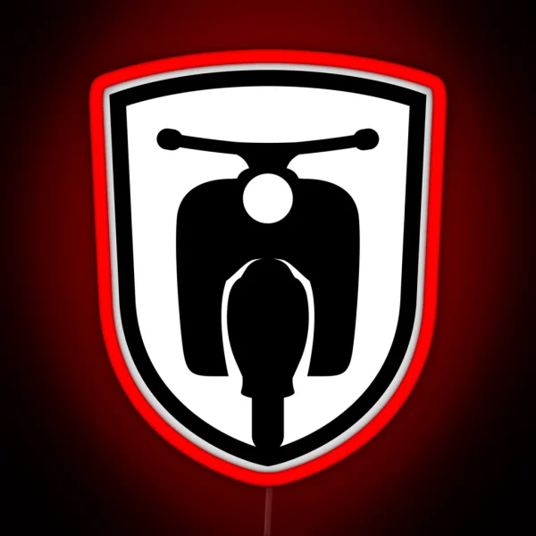Moped Motor Scooter Emblem Black RGB Neon Sign