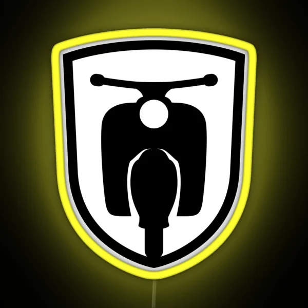 Moped Motor Scooter Emblem Black RGB Neon Sign