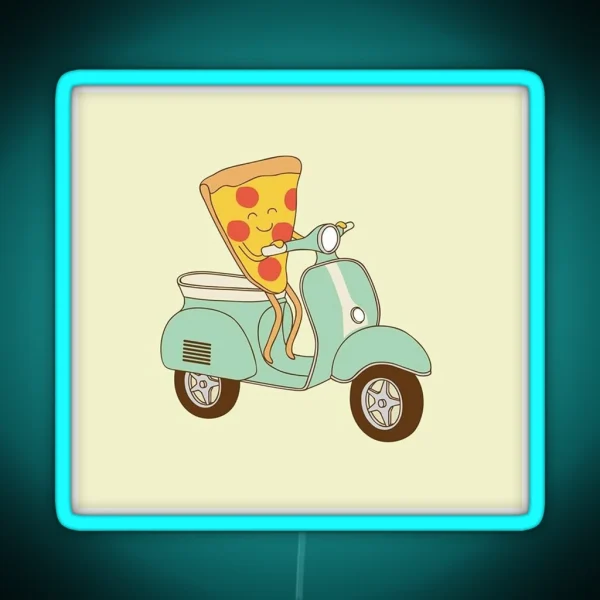 Moped Pizza RGB Neon Sign