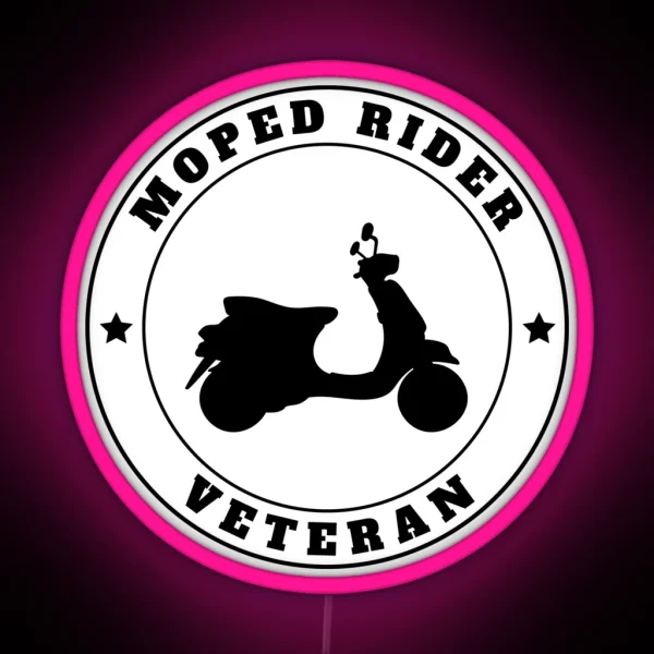 Moped Rider Veteran Antianeira RGB Neon Sign