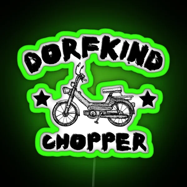 Moped Village Village Child Chopper Moped RGB Neon Sign