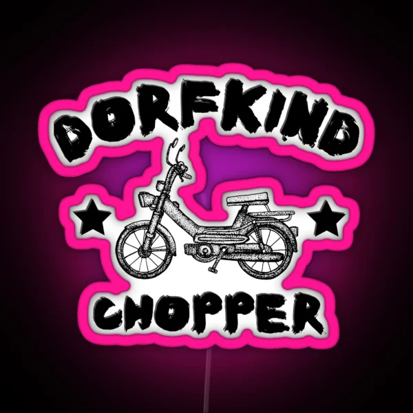 Moped Village Village Child Chopper Moped RGB Neon Sign