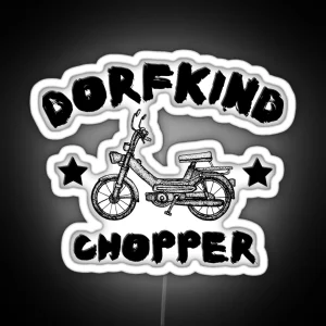 Moped Village Village Child Chopper Moped Scooter RGB Neon Sign
