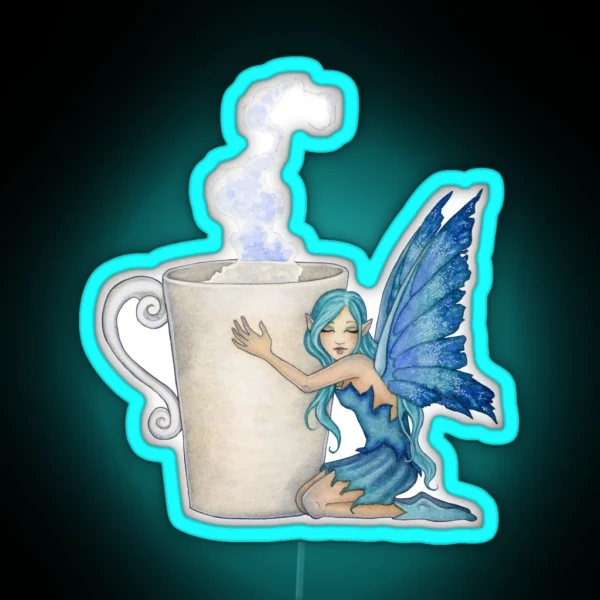 Morning Coffee Fairy RGB Neon Sign