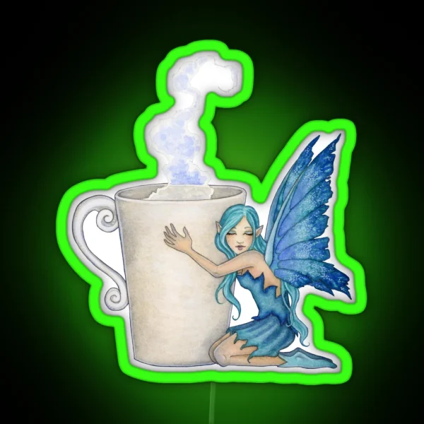 Morning Coffee Fairy RGB Neon Sign
