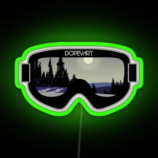 Morning Goggles 2 Ski And Snowboard Goggle Art Dopeyart RGB Neon Sign