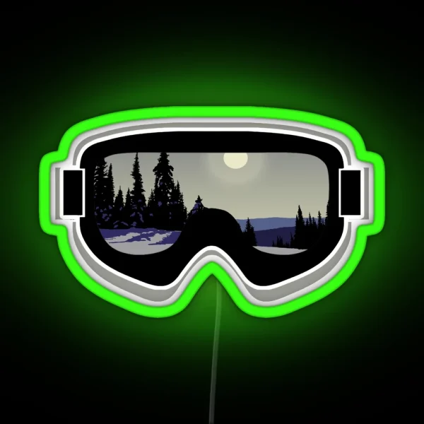 Morning Goggles 3 Ski And Snowboard Goggle Art Series RGB Neon Sign