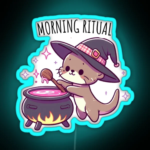 Morning Ritual Otter RGB Neon Sign