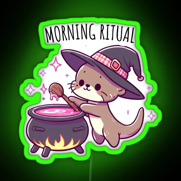 Morning Ritual Otter RGB Neon Sign