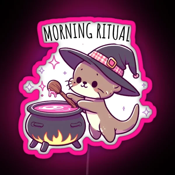 Morning Ritual Otter RGB Neon Sign