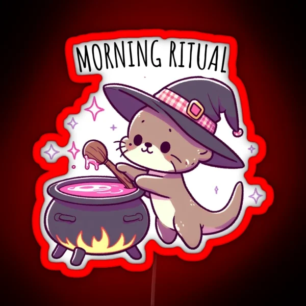Morning Ritual Otter RGB Neon Sign