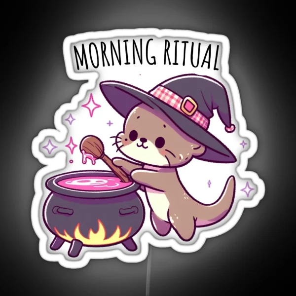 Morning Ritual Otter RGB Neon Sign