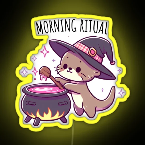 Morning Ritual Otter RGB Neon Sign