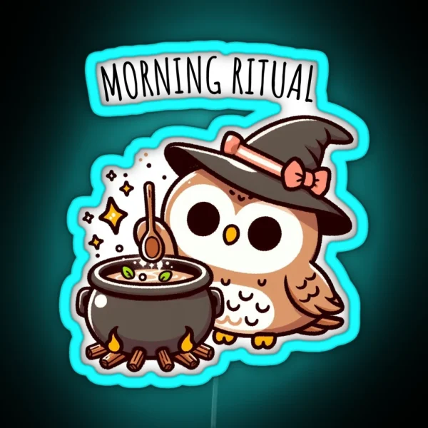 Morning Ritual Owl RGB Neon Sign
