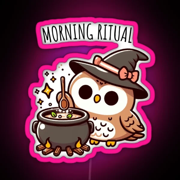 Morning Ritual Owl RGB Neon Sign