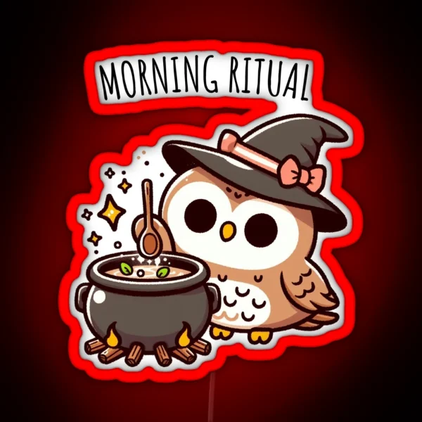 Morning Ritual Owl RGB Neon Sign