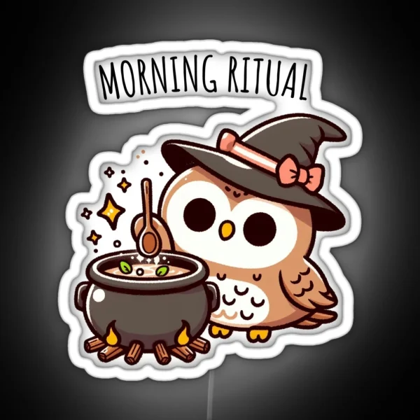 Morning Ritual Owl RGB Neon Sign