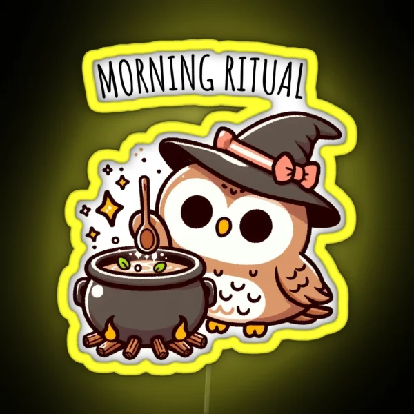 Morning Ritual Owl RGB Neon Sign